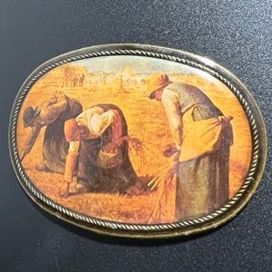 Vintage Jean Francois Millet Artwork “The Gleaners” Belt Buckle by Masterwork